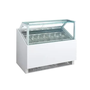 Angled Glass Ice Cream Showcase Freezer (-18℃ to -22℃)
