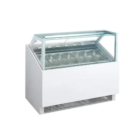 Angled Glass Ice Cream Showcase Freezer (-18℃ to -22℃)