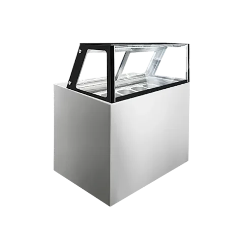 Straight Glass Ice Cream Showcase Freezer