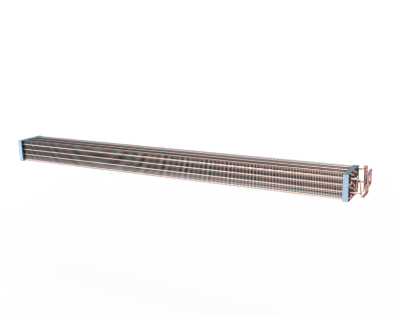 Custom large-surface copper tube aluminum fin evaporator for 2m commercial cake showcase