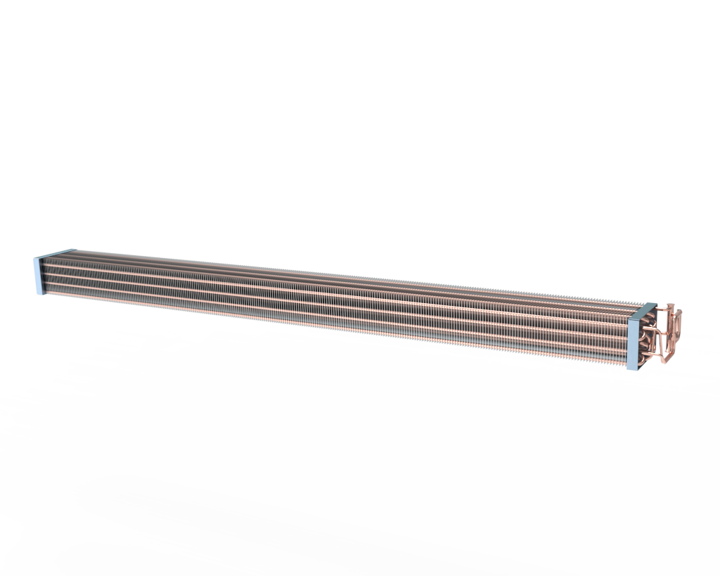 Custom large-surface copper tube aluminum fin evaporator for 2m commercial cake showcase
