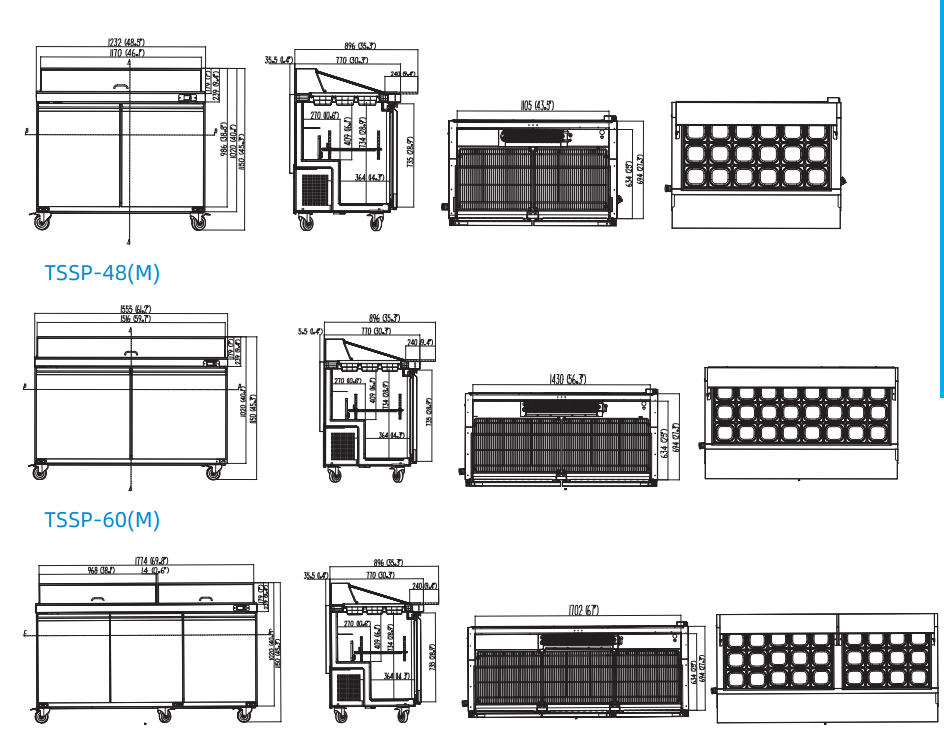 American-Style Refrigerated Salad Prep Table