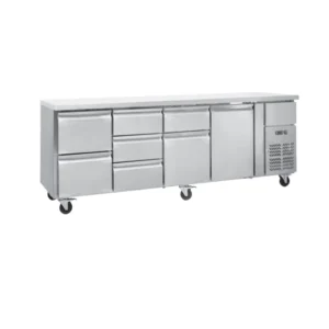 GN Series 304 Stainless Steel Refrigerated Worktables with GN 1/1 Storage