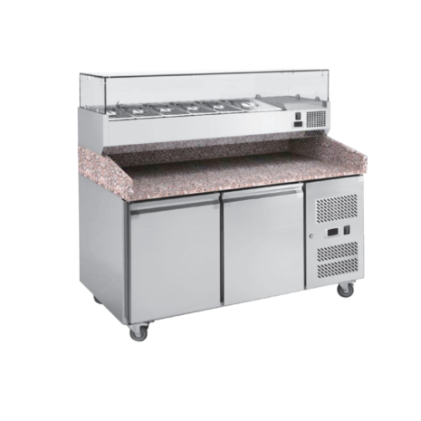 Granite-Top Pizza & Sandwich Prep Counter with VRX Topping Rail (3) Granite-Top Pizza & Sandwich Prep Counter with VRX Topping Rail (2)