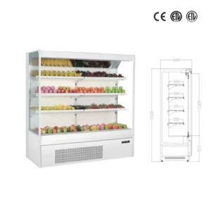 Upright Fruit and Vegetable Display Refrigerator