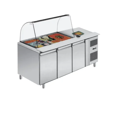 Ventilated Glass-Top Stainless Steel Salad Prep Counter Ventilated Glass-Top Stainless Steel Salad Prep Counter