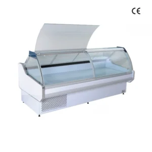 1160mm Service Counter Refrigerated Display Case with Lift-Up Curved Glass