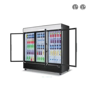 448L–1980L Commercial Upright Thress-Glass Door Display Freezer