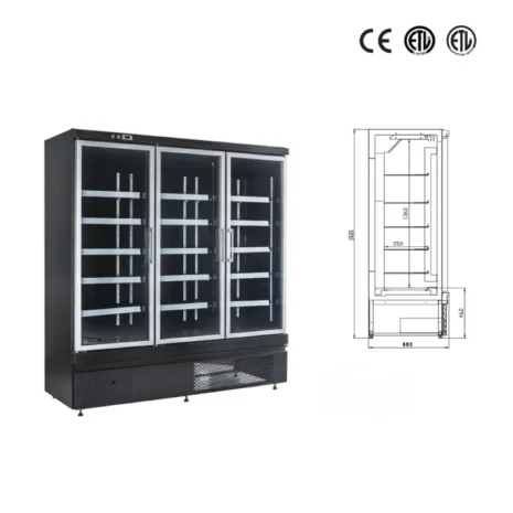 Commercial Refrigerator & Freezer Glass Door Display Cabinet Commercial Refrigerator & Freezer Glass Door Display Cabinet