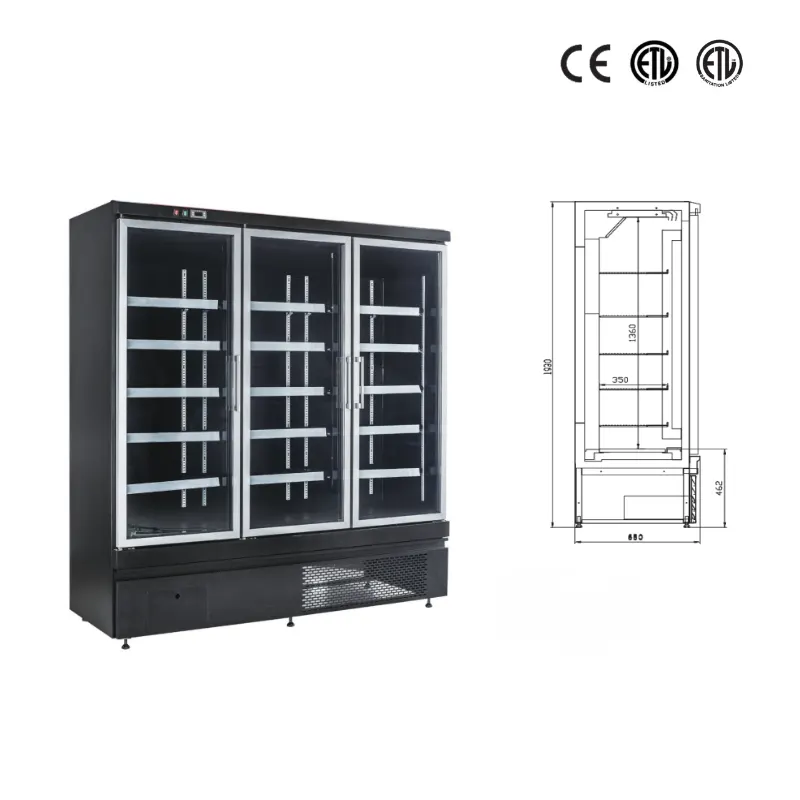 Commercial Refrigerator & Freezer Glass Door Display Cabinet
