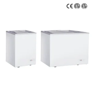 Curved Glass Ice Cream Display Freezer