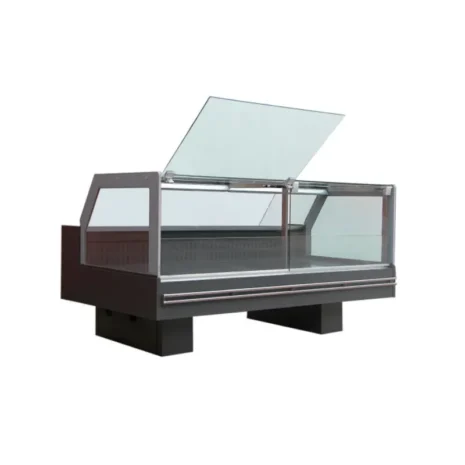 Right-Angle Deli Service Display Case with Multi-Angle Lift-Up Glass (1) Right-Angle Deli Service Display Case with Multi-Angle Lift-Up Glass (1)
