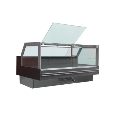 Right-Angle Deli Service Display Case with Multi-Angle Lift-Up Glass Right-Angle Deli Service Display Case with Multi-Angle Lift-Up Glass
