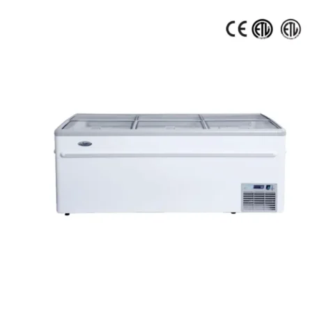 Supermarket Commercial Island Freezer Glass Sliding Door Display Freezer for Frozen Food and Ice Cream Display Freezer (1) Supermarket Commercial Island Freezer Glass Sliding Door Display Freezer for Frozen Food and Ice Cream Display Freezer