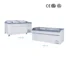 Supermarket Commercial Island Freezer Glass Sliding Door Display Freezer for Frozen Food and Ice Cream Display Freezer